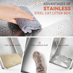 Enclosed Stainless Steel Cat Litter Box - Image 6