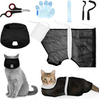 Patelai 5 Pcs Cat Bathing Bag Set Cat Grooming Bag Adjustable Pet Shower Net by Patelai