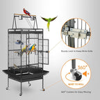 Nova Microdermabrasion 68-Inch Height Wrought Iron Standing Large Play Top Bird - Image 3
