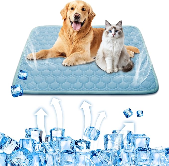 Upgrade Dog Cooling Mat, Pet Dog Self Cool Pad, Ice Silk Washable Cooled Mat by XinChangShangMao