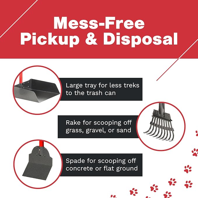 Pooper Scooper for Large Dogs, Small Dogs and Horses, Metal Poop Scooper Set - Image 3