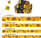 Roses&Poetry Dog Collar with Colourful Bee Patterns, Adjustable Durable Puppy - Image 7