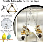 Bird Swing for Cage with Chew Toys, 3 Sisal-Wrapped Parrot Perches & Stable - Image 3
