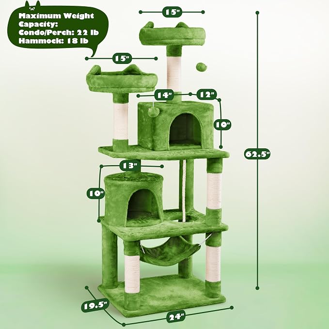 Topeakmart 62.2 inches Cat Tree - Image 8