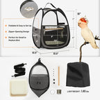 Bird Carrier for Travel with Clear Windows, Breathable Safe Fabric, Lightweight - Image 2