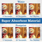 Chirstmas Gifts Dog Cat Food Mat, Cute Snowman Absorbent Waterproof Placemat - Image 3