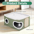 Cat Beds for Indoor Cats, Extra Wide Cat Cube House for Multi Cats, Foldable - Image 3