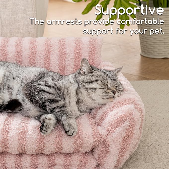 Hollypet Cat Bed Fluffy Plush Mutifuctional Double-Layer Soft Pet Couch - Image 4