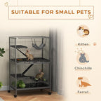 PawHut 50" 5-Tier Small Animal Cage, Ferret Cage, Large Chinchilla Cage - Image 3