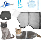 Patelai 5 Pcs Cat Bathing Bag Set Cat Grooming Bag Adjustable Pet Shower Net by Patelai