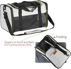 Cat Carrier - Portable Foldable Dog Pet Carrier, Soft-Sided Pet Bag up to 28 Lbs - Image 7