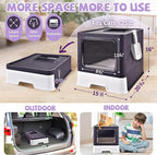 Cat Litter Box with Litter Mat, Foldable Extra Large Free in and Out/One-Way - Image 2