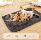 Self Warming Cat Bed Mat with U-Shaped Pillow -24"x18" Soft Thickened Thermal - Image 4