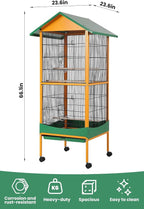 Garvee Bird Cage, w/Removeble Tray, Waterproof Roof, Lockable Caster, Indoor& - Image 8