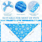 Abbylike 50 Pcs Winter Dog Bandanas Bulk Blue Snowflake Dog Bandanas - Image 3