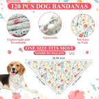 Reginary 120 Packs Spring Dog Bandanas Bulk Flower Dog Scarf Adjustable Holiday - Image 2