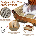 Luxury Cardboard Cat Scratcher Sofa Bed, Couch Shaped Scratching Board - Image 2