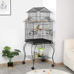 Yaheetech Budgie Cage 55-inch Rolling Standing Triple Roof Medium Parrot Cage - Image 3