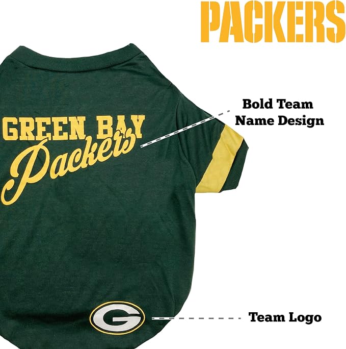 Green Bay Packers Dog & Cat T-Shirt, Small. NFL Team Football Shirt - Image 5