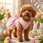 Easter Dog Dress with Pink Bunny Print, Cute Spring Pet Skirt - Image 5
