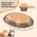 3 Pack Oval Cardboard Cat Scratcher & Lounger Bed, High-Density Cat Scratching - Image 3