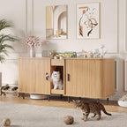 Double Litter Box Enclosure for 2 Cats, Large Indoor Cat House - Image 3