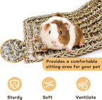 2Pcs Bird Seagrass Mat 20.5×8'' Natural Grass Woven Net Hammock Hanging on Cage - Image 5