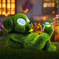 Solar Topiary Dog Garden Statue by Twinbling