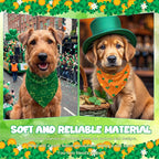 Abbylike 50 Pcs St Patrick's Day Dog Bandanas Bulk Green Shamrocks Bandanas - Image 4