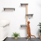 FUKUMARU Cat Wall Shelves, Stable & Safe 4 in 1 Cat Furniture Set, Wooden - Image 8