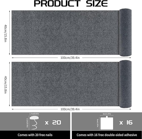 2 Pcs Total 78.8"x15.8" Cat Scratch Mat, Cat Scratch Couch Furniture Protector - Image 2