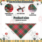 Aliceset 180 Pcs Dog Bandana Bulk Stripe Bandanas - Image 2