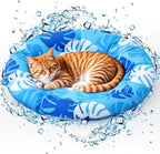 Pet Cooling Mat for Cats and Small Dogs, 20.1'' x 20.1'' Thickened Round Blue by Drydiet