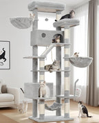 Cat Tree for Large Cats, 78.7" Tall Cat Tower for Indoor Cats Multiple Cats by Gitelnour