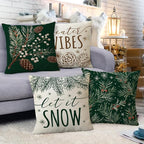 Fahrendom Winter Vibes Green Decorative Throw Pillow Covers 18 x 18 Set of 4 - Image 6