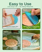 Bird Bath Purification Disk Pure Copper Outside Winter Solar Power Birdbath - Image 6