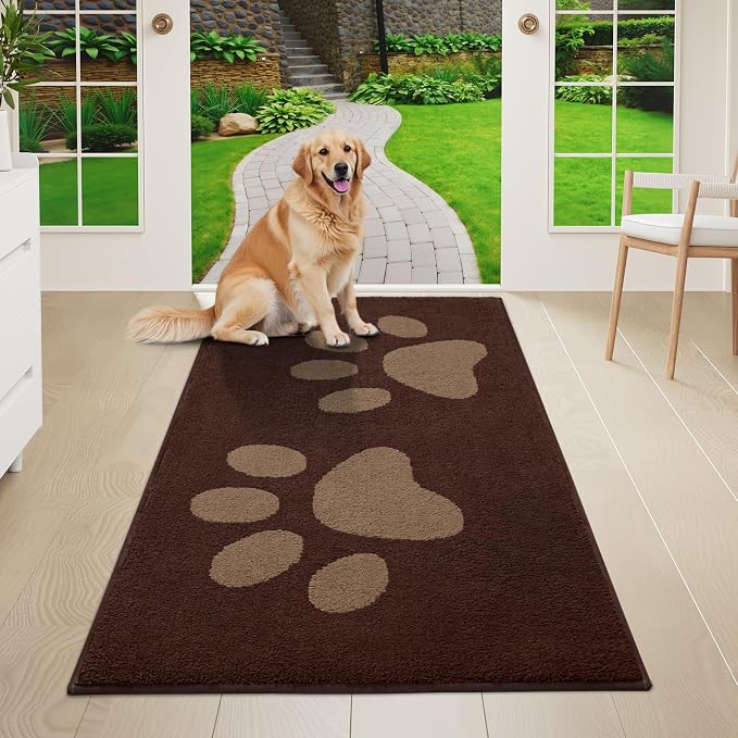 Buganda Dog Door Mat for Muddy Paws, Absorbent Dirt Trapper Washable Indoor by Buganda