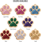 Paw Shape Dog ID Tag Stainless Steel Custom Laser Engraved, Cute Bling Glitter - Image 5