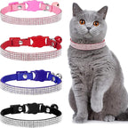 Weewooday 4 Pieces Rhinestones Cat Collars Breakaway Cat Collar by Weewooday