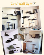 Heavy Duty Cat Wall Shelves for Indoor Cats Large Adult, 5-in-1 Wall-Mounted - Image 2