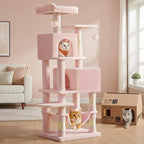Feandrea Cat Tree, 59.5-Inch Tall Cat Tower, Plush Multi-Level Condo by FeandreabySONGMICSHOME