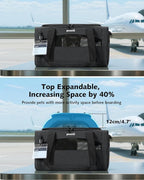 Pecute Expandable Pet Carrier Airline Approved Dog Cat Carrier, Breathable - Image 3
