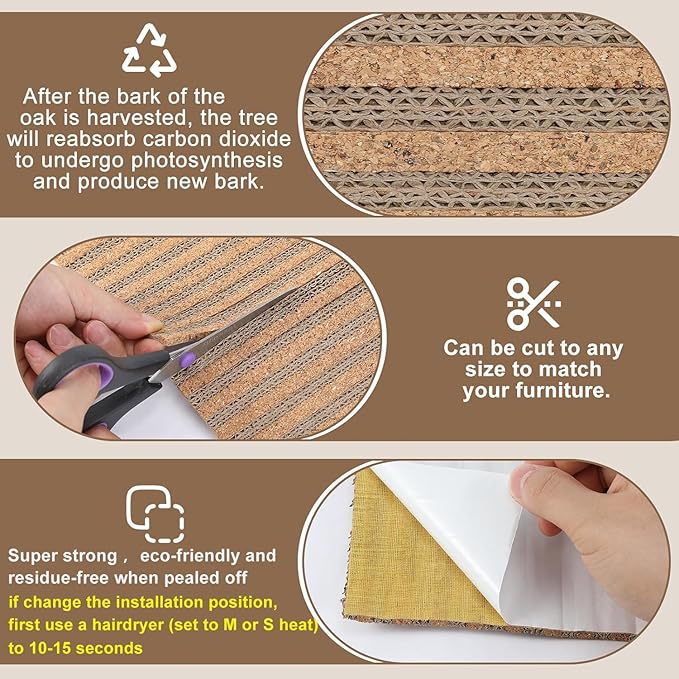 Natural Cork-Cat Scratch mat-Cat Scratch Pad Rug-cat Couch Protector-Scratch - Image 6