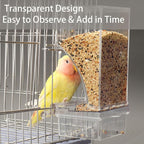 No Mess Bird Feeder for Cage, Automatic No-Spill Transparent Parrot Feeder - Image 6