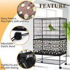 Daoeny Large Bird Cage Cover, Bird Cage Seed Catcher, Adjustable Soft Nylon - Image 4