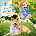 50 Pcs Blue Paw Print Dog Bandanas Bulk Animal Footprint Bandanas - Image 4