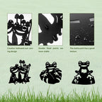 3 Pack Frog Metal Garden Decorative Stakes, Weather Proof Silhouette Statues - Image 5