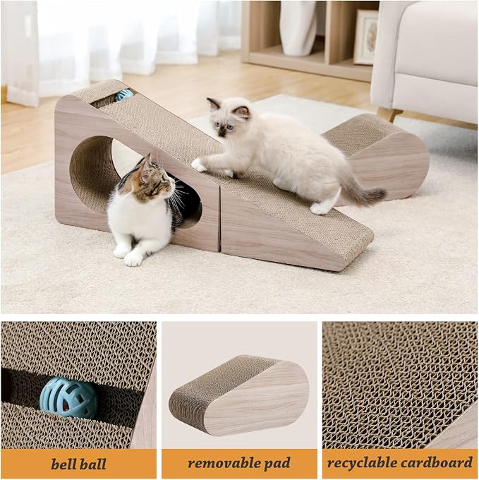 PAWZ Road Cat Scratcher, Triangle Cardboard Cat Scratcher 28.3” Large Scratch - Image 4