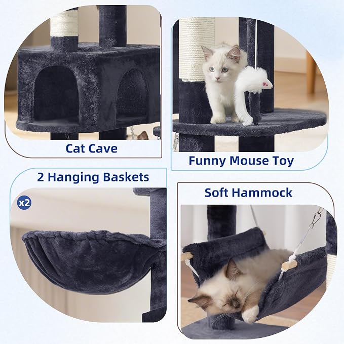Cat Tree for Large Cats, 78.7" Tall Cat Tower for Indoor Cats Multiple Cats - Image 5