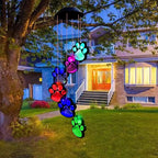 Paw Print Solar Wind Chimes for Outside, Dogs Cat Pet Pawprint Remembrance Wind - Image 3